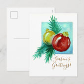 Weihnachtsgrüße Karte Mit Weihnachtskugeln (Vorne/Hinten)