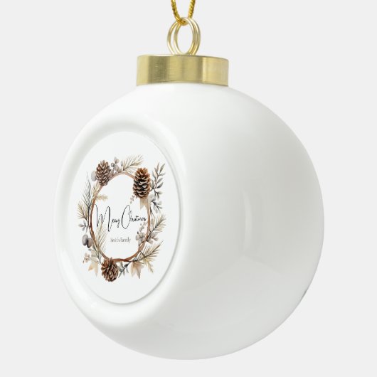 Weihnachtsgrüße Keramik Kugel-Ornament (Rechts)