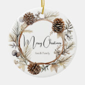 Weihnachtsgrüße Keramik Ornament (Vorne)