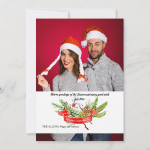 Weihnachtsgrüße Kiefern Foto Weihnachtskarte Feiertagskarte