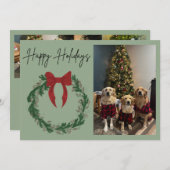 Weihnachtsgrüße Kranz Foto Karte (Vorne/Hinten)