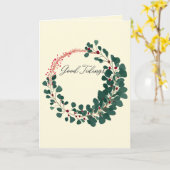 Weihnachtsgrüße-Kranz Karte (Gelbe Blume)