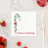 Weihnachtsgrüße Lamppost Bow Weihnachtsfeiertag Serviette (Beispiel)