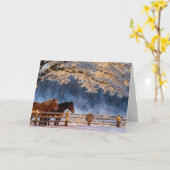 Weihnachtsgrüße Land Pferde Karte (Gelbe Blume)