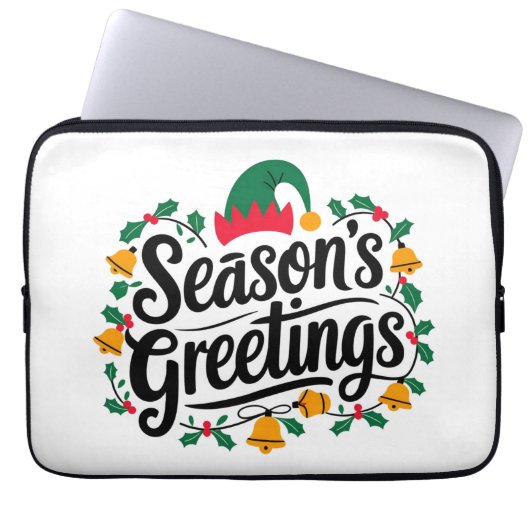 Weihnachtsgrüße Laptopschutzhülle (Vorderseite)