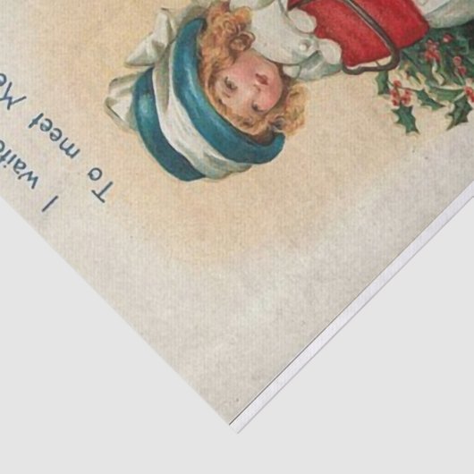 Weihnachtsgrüße Mädchen Gewartet, Ellen Clapsaddle Seidenpapier (Ausschnitt)