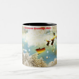 Weihnachtsgrüße Mama Zweifarbige Tasse