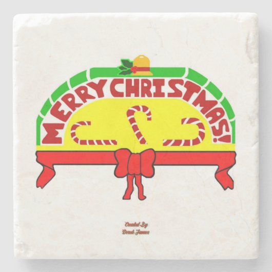 Weihnachtsgrüße Marble Stone Untersetzer (Vorderseite)