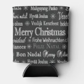 Weihnachtsgrüße Mehrere Sprachen Schwarz Dosenkühler (Vorderseite)