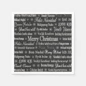 Weihnachtsgrüße Mehrere Sprachen Schwarz Serviette (Vorderseite)