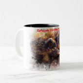 Weihnachtsgrüße Mein alter Bohne Zweifarbige Tasse (Vorderseite Links)