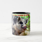 Weihnachtsgrüße Mein alter Bohne Zweifarbige Tasse (Mittel)