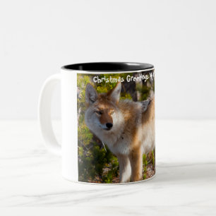 Weihnachtsgrüße Mein altes Coyote Zweifarbige Tasse