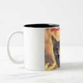 Weihnachtsgrüße Mein altes Coyote Zweifarbige Tasse (Links)