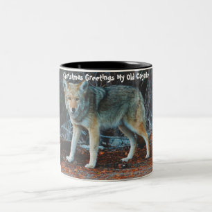 Weihnachtsgrüße Mein altes Coyote Zweifarbige Tasse
