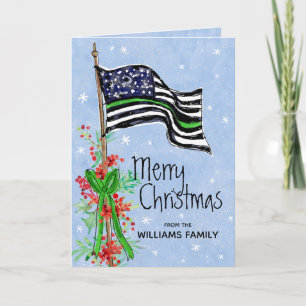Weihnachtsgrüße Militär Thin Green Line Flagge Feiertagskarte