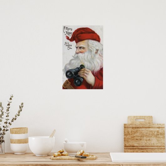 Weihnachtsgrüße mit Binokularen Poster (Küche)