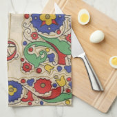 Weihnachtsgrüße mit dekorativen Grenzen Geschirrtuch (Viertel Falte)