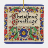 Weihnachtsgrüße mit dekorativen Grenzen Keramikornament (Rückseite)