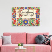 Weihnachtsgrüße mit dekorativen Grenzen Leinwanddruck (Insitu (Wohnzimmer))