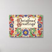 Weihnachtsgrüße mit dekorativen Grenzen Leinwanddruck (Vorderseite)