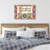 Weihnachtsgrüße mit dekorativen Grenzen Leinwanddruck (Insitu (Schlafzimmer))
