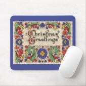 Weihnachtsgrüße mit dekorativen Grenzen Mousepad (Mit Mouse)