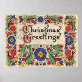 Weihnachtsgrüße mit dekorativen Grenzen Poster (Vorne)