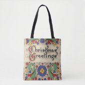 Weihnachtsgrüße mit dekorativen Grenzen Tasche (Vorderseite)