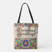 Weihnachtsgrüße mit dekorativen Grenzen Tasche (Rückseite)