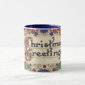Weihnachtsgrüße mit dekorativen Grenzen Tasse (Zentrum)