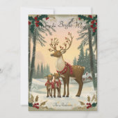 Weihnachtsgrüße mit der Hirschfamilie Einladung (Vorderseite)