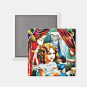 Weihnachtsgrüße mit einem Mädchen, das ein Spielze Magnet (Vorderseite/Rückseite)