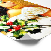 Weihnachtsgrüße mit einem Mädchen Poster (Ecke)