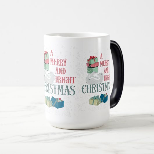 Weihnachtsgrüße mit einem Polar-Bär Verwandlungstasse (VorderseiteRechts)
