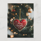 Weihnachtsgrüße mit Herz Postkarte (Vorderseite)