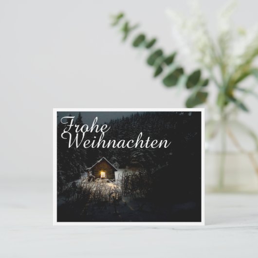 Weihnachtsgrüße mit Hexenhaus (Stehend Vorderseite)