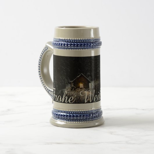 Weihnachtsgrüße mit Hexenhaus Bierglas (Vorderseite Links)