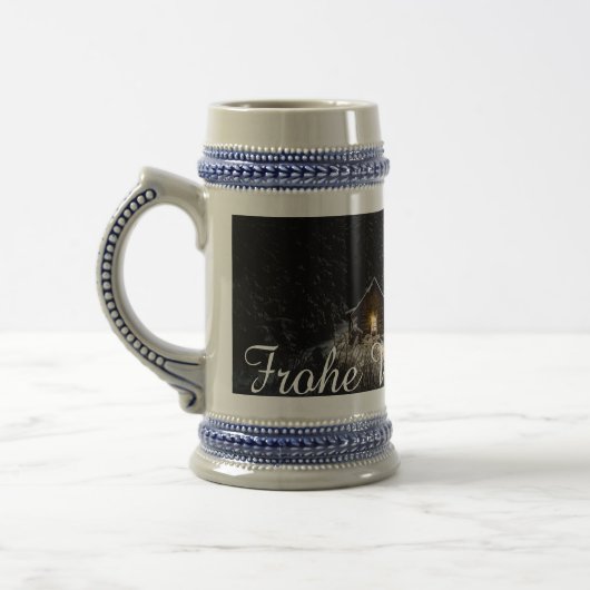 Weihnachtsgrüße mit Hexenhaus Bierglas (Links)