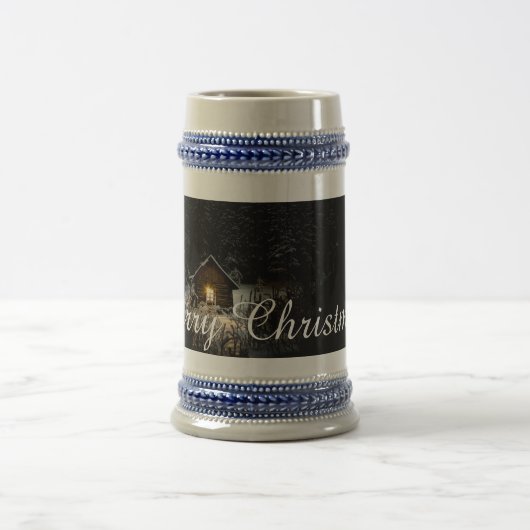 Weihnachtsgrüße mit Hexenhaus Bierglas (Mittel)