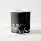 Weihnachtsgrüße mit Hexenhaus Jumbo-Tasse (Vorderseite)