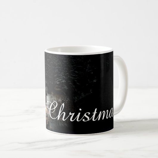 Weihnachtsgrüße mit Hexenhaus Kaffeetasse (VorderseiteRechts)
