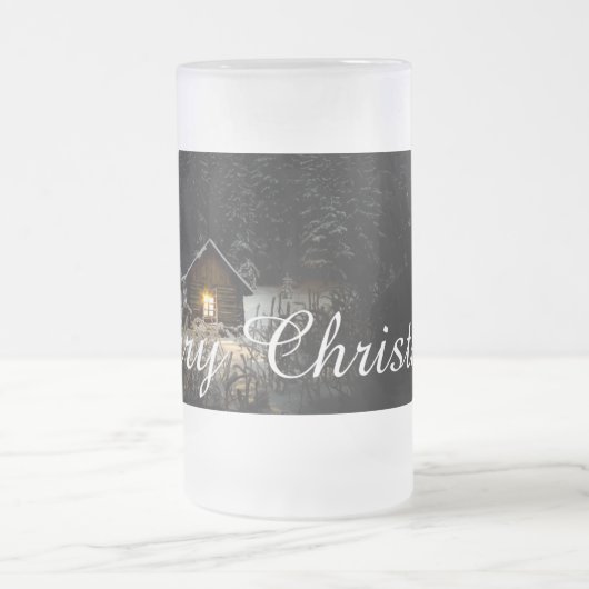 Weihnachtsgrüße mit Hexenhaus Mattglas Bierglas (Mittel)