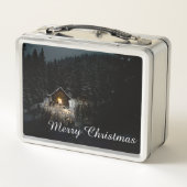 Weihnachtsgrüße mit Hexenhaus Metall Brotdose (Rückseite)