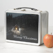 Weihnachtsgrüße mit Hexenhaus Metall Brotdose (Beispiel)