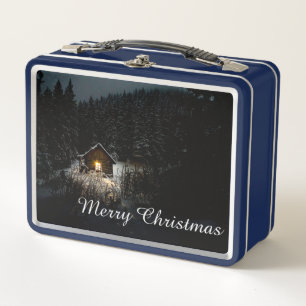 Weihnachtsgrüße mit Hexenhaus Metall Brotdose