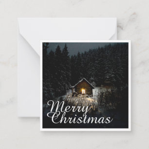 Weihnachtsgrüße mit Hexenhaus Mitteilungskarte