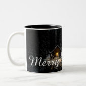 Weihnachtsgrüße mit Hexenhaus Zweifarbige Tasse (Links)