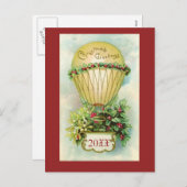 Weihnachtsgrüße mit individuellem Datum Feiertagspostkarte (Vorne/Hinten)