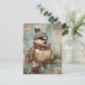 Weihnachtsgrüße mit niedlichem Vogel Postkarte (Stehend Vorderseite)